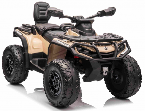 טרקטורון 12V ממונע לילדים 2X4 דמוי Can Am Outlander ATV עם נסיעה קדימה/אחורה, תאורה ומערכת מוזיקה - בז'
