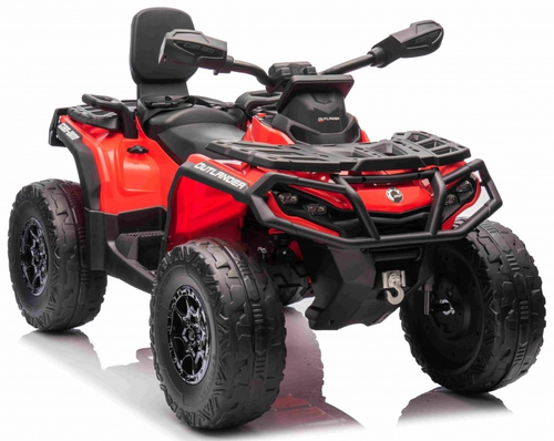 טרקטורון 12V ממונע לילדים 2X4 דמוי Can Am Outlander ATV עם נסיעה קדימה/אחורה, תאורה ומערכת מוזיקה - אדום