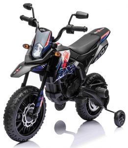 אופנוע ממונע 12V לילדים דמוי Aprilia S317 עם גלגלי עזר, תאורה ואפקטים קוליים - כחול