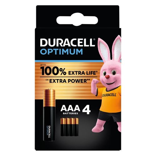 סט 4 סוללות דורסל AAA אופטימום - Duracell Optimum AAA