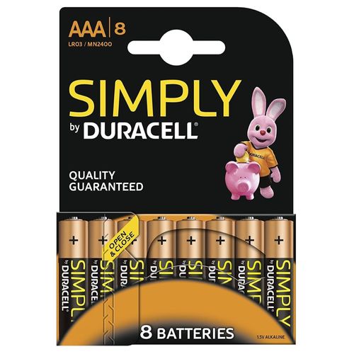 סט 8 סוללות Duracell Simply AAA
