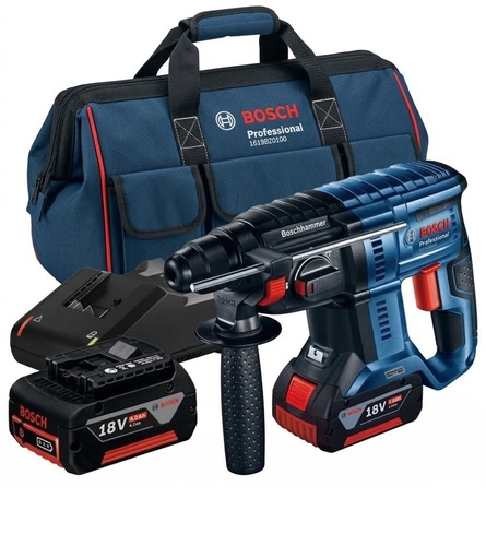 פטישון נטען בוש כולל 2 סוללות 4AH ומטען GBH 185-LI מבית BOSCH בוש