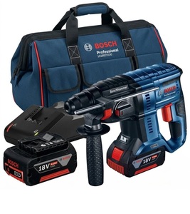 פטישון נטען בוש כולל 2 סוללות 4AH ומטען GBH 185-LI מבית BOSCH בוש