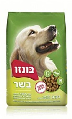 מזון יבש לכלבים בוגרים - בונזו בשר 3 ק