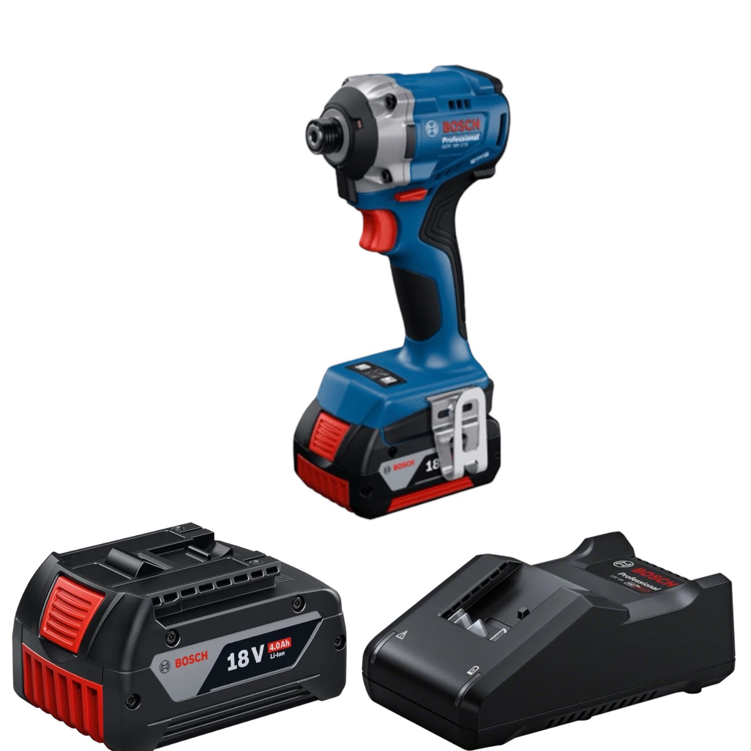 קיט מברגת אימפקט נטענת  Bosch Professional GDR 18V-215   סוללות 4.0Ah + מטען GAL 18V-40