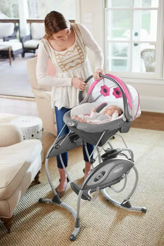 נדנדה משולבת טרמפולינה לתינוק Glider™‎ Elite - חום Skater Geo