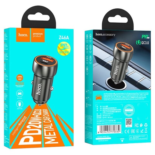 ראש מטען לרכב HOCO Z46A טעינה מהירה 20W
