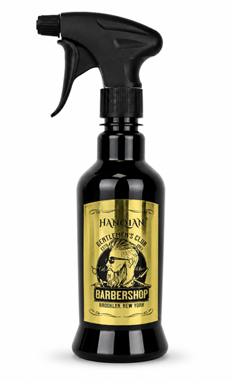 שפריצר מים מקצועי למספרות BARBERSHOP שחור 300 מ״ל עם תווית זהב