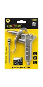אקדח אוויר לניקוי והסרת אבק CROWNMAN עם פיה 90 מ״מ – חיבור G1/4״