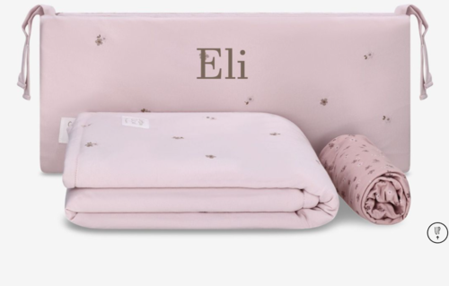 סט מצעים למיטת תינוק Cotton cloud, ורוד, OS