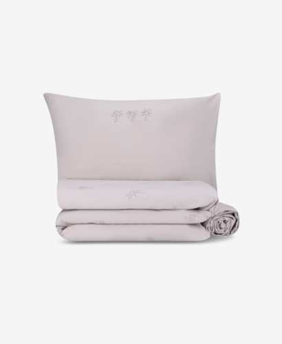 סט מצעים למיטת יחיד Cotton cloud בצבע אבן