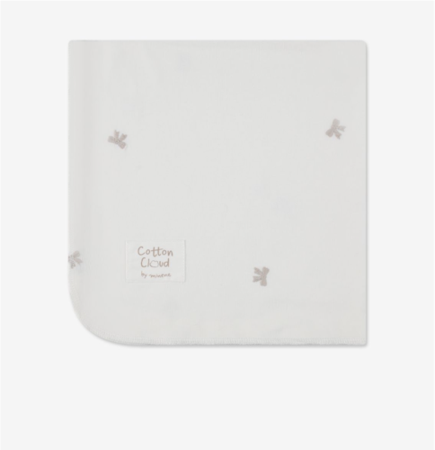 שמיכת ג'רסי עם מילוי 80*80 Cotton cloud בצבע שמנת