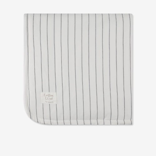 שמיכת ג'רסי עם מילוי 80*80 Cotton cloud בצבע שחור/לבן