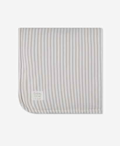שמיכת ג'רסי עם מילוי 80*80 Cotton cloud בצבע שמנת צבעוני