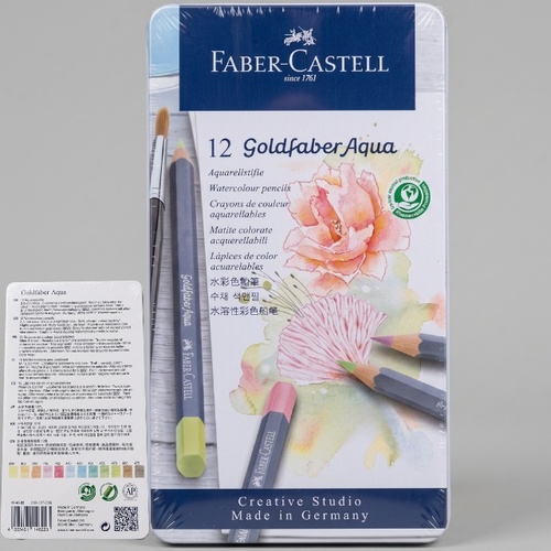 סט 12 עפרונות צבעי פסטל אקוורל Goldfaber גולדפאבר