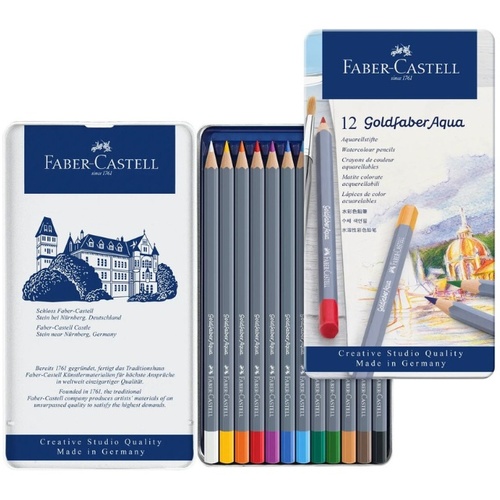 סט 12 עפרונות צבעוניים אקוורל Goldfaber גולדפאבר