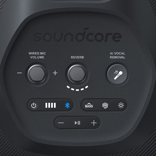 רמקול נייד Anker Soundcore Rave 3S בהספק 200W עם סאב וופר, תאורת לד וזוג מיקרופונים אלחוטיים | יבואן רשמי