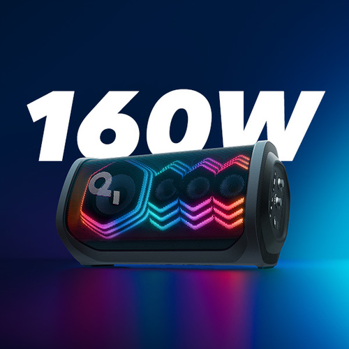 רמקול נייד Anker Soundcore Rave 3S בהספק 200W עם סאב וופר, תאורת לד וזוג מיקרופונים אלחוטיים | יבואן רשמי