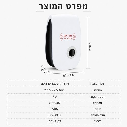 מרחיק חרקים וג'וקים אולטרה סוני לבית ולמשרד