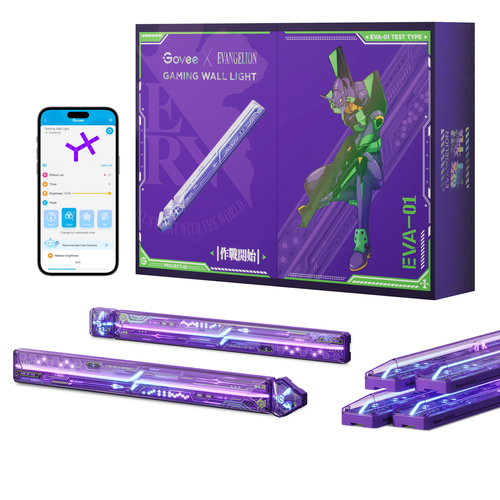 מערכת תאורה חכמה גיימינג Govee x Evangelion Gaming Wall Lights 6+2