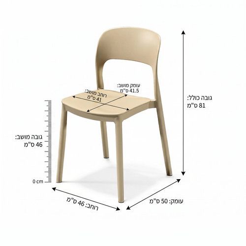כיסא פלסטיק בעיצוב נורדי דגם ALON מסובין