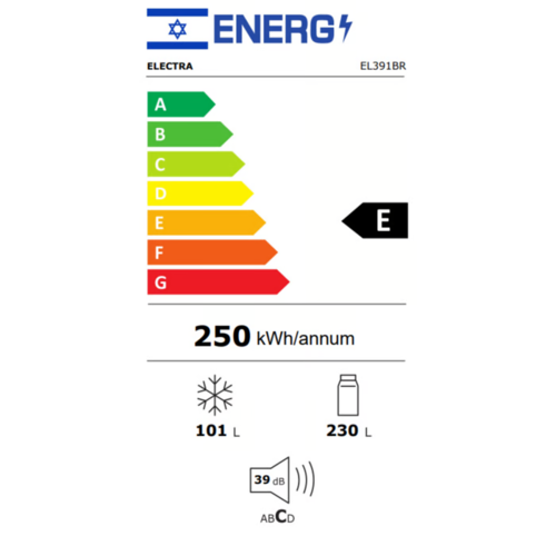 מקרר מקפיא תחתון 331 ליטר סגנון רטרו Electra דגם EL391BR - גימור בז'