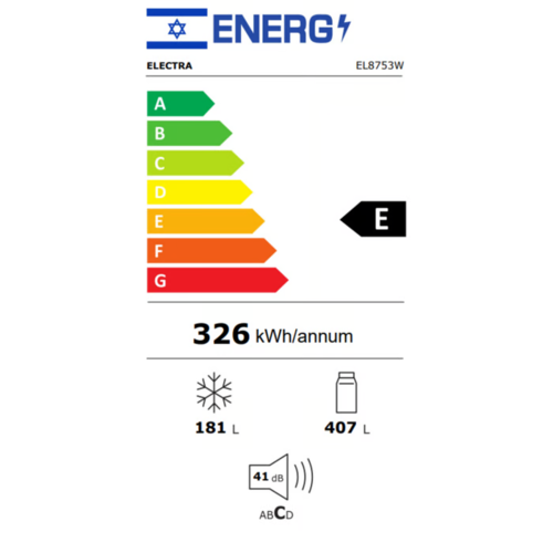 מקרר מקפיא תחתון 588 ליטר Electra דגם EL8753W  – גימור לבן רוחב: 84 ס