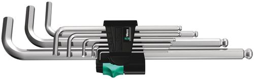 סט מפתחות אלן כדורי מטרי עם פרופיל Hex-Plus בגימור כרום הכולל 9 חלקים.