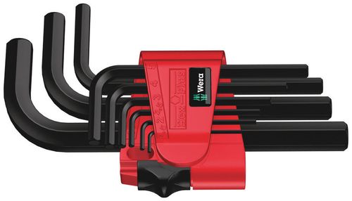 סט מפתחות אלן קצרים Hex-Plus בגימור BlackLaser הכולל 9 חלקים בתוך קליפ אחסון.