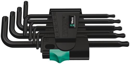 סט מפתחות אלן טורקס (TORX) 9 חלקים בגימור BlackLaser עם ראש כדורי.