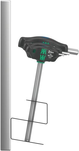 סט מברגי אלן ידית T עם פרופיל Hex-Plus ופונקציית HF במידות אינצ'יות, כולל 10 חלקים ומעמד מתכת.
