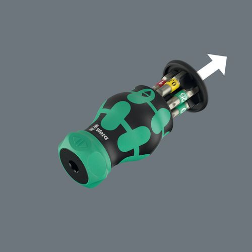 מברג ביטים גוץ ראצ'ט Stubby עם מחסנית בחיבור 1/4 משושה.