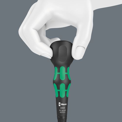 מברג פוזידרייב עם ידית כדור (Ball-Grip) במידה PZ 2 ואורך להב 100 מ