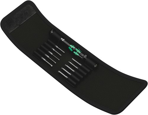 סט מברג וביטים לאלקטרוניקה בחיבור Halfmoon ו-HIOS עם 11 חלקים בנרתיק נשיאה.