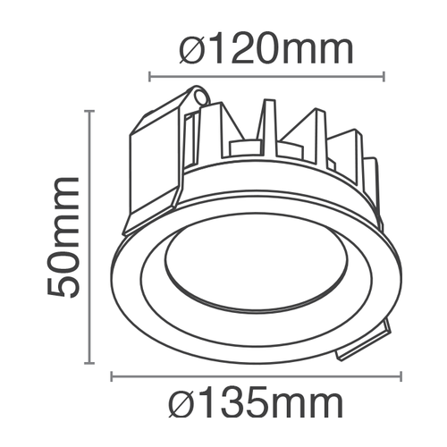 גוף תאורה שקוע 20W עגול 135 ממ לבן CCT סדרה FF
