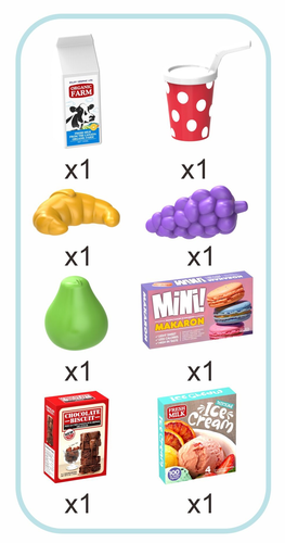 עגלת קניות לילדים עם 8 מצרכי משחק