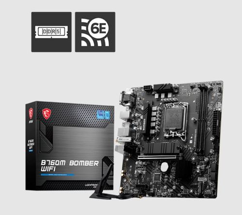 לוח MSI PRO B760M BOMBER WIFI DDR5 GEN4 BLUETOOTH 5.3 2SLOT