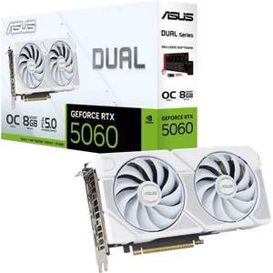 כרטיס מסך ASUS DUAL RTX 5060 8GB 2FAN WHITE GDDR7 HDMI 3DPI 90YV0N15