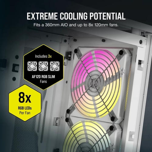 מארז למחשב | CORSAIR 2000D RGB White AIRFLOW | Mini-ITX לבן
