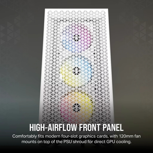 מארז מואר למחשב | CORSAIR 3000D RGB Airflow Mid Tower - לבן