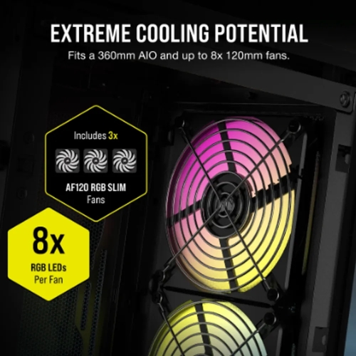מארז למחשב | CORSAIR 2000D RGB Black AIRFLOW | Mini-ITX