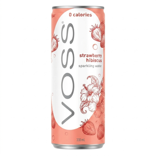voss - משקה מים מוגזים בטעם תות שדה וג'ינג'ר 300 מ''ל