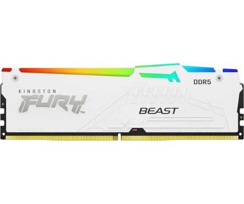 זכרון לנייח | Kingston FURY Beast White RGB | 16GB | 6000Mhz C30