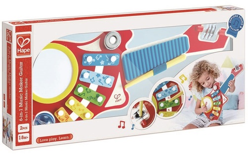 מערכת מוזיקה 6 ב 1 בצורת גיטרה