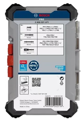 סט 31 חלקים ביטים ומוביל של בוש IMPACT CONTROL PRO 2607001528מבית BOSCH