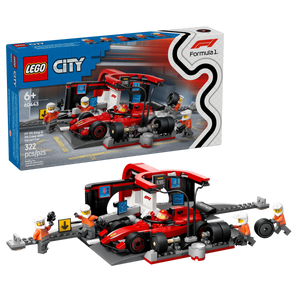 לגו City –  תחנת עצירה וצוות תיקונים של ®F1 עם מכונית Ferrari אדומה (60443)