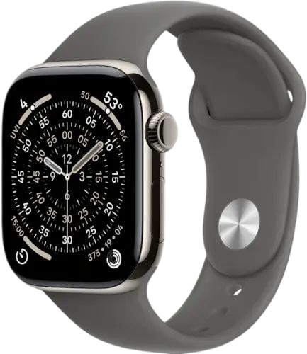 שעון חכם 46mm Watch 11 GPS+Cell Natural Titanium Stone Grey Band