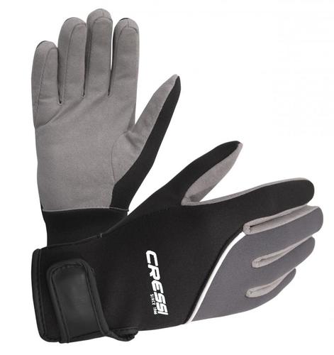 כפפות צלילה Cressi Tropical 2mm בצבע שחור עם ציפוי אחיזה בכף היד