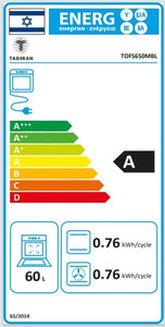 תנור משולב גז 60 סמ טורבו TOFS650MBL שחור פחם TADIRAN תדיראן