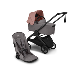 עגלת תינוק בוגבו דרגונפליי פלוס – Bugaboo Dragonfly Plus צבע אפור גגון ורוד דאסטי